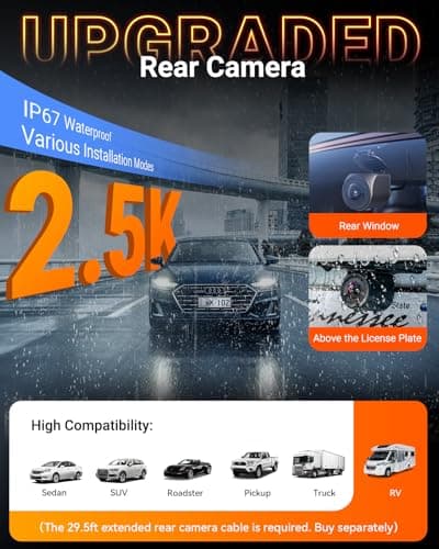 Vantrue N4S 3 Channel Front Inside Rear Dash Cam, 2.7K+1440P+1440P WiFi Dash Camera w/PlatePix™, STARVIS 2 x HDR x IR Night Vision, Voice Control, GPS, 24/7 Parking Mode, Support 1TB Max 2