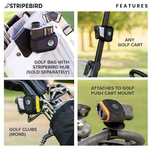 Stripebird - 2.0 Slim Golf Magnetic Rangefinder Strap (Black - Form Fitting & No Buckle Strap) - Golf Range Finder Magnetic Strap - Range Finder Golf Magnetic 3