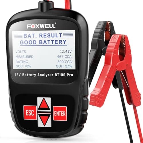 FOXWELL BT100 Pro 12V Car Battery Tester, Battery Load Tester, 100-1100CCA Automotive Alternator Tester Digital Auto Battery Analyzer for Car Truck Motorcycle SUV, Boat, RV, Marine & Pickup