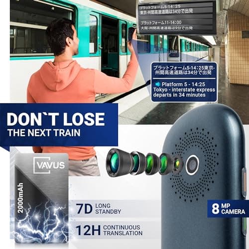 Vavus Language Translator Device with Unlimited Lifetime Global 4G Internet Included - Sim Card, WiFi & Offline Translation - 138 Languages and dialects (Graphite) 3