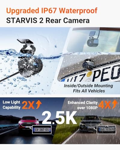[N4Pro S & CPL & 512G SD Card & Hardwire Kit & Remote Control] 11.5ft USB-C Hardwire Kit, Remote Control with Event Locking, 4K+1080P+2.5K Front Inside Rear Dash Camera, 4k+2.5K Dual Channel 3