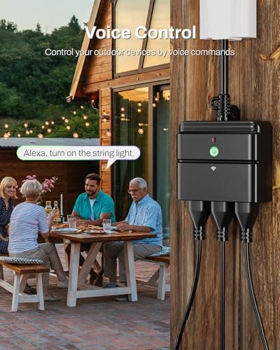 BN-LINK Smart Wi-Fi Outdoor Smart Plug, Heavy Duty Wi-Fi & Bluetooth Smart Plug with 3 Outlets, Alexa Smart Plugs for Alexa Devices & Google Assistant, Weatherproof IP44, No Hub Required, ETL Listed 4