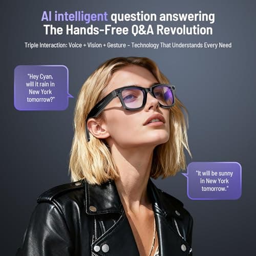 Smart Glasses with Camera, 800w Anti-Shake Camera Glasses, Ai Real-Time Translation, Ai Object Recognition, Voice Assistant, IP67 Sunglasses for Men Women Suitable for Driving and Outdoor Activities 3