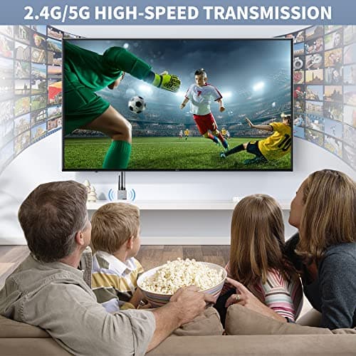 Wireless HDMI Display Dongle Adapter 4K, Wireless Receiver, Streaming Media Video/Audio/File HDMI Wireless Extender from Laptop, PC, Smartphone to HDTV Projector Monitor 4