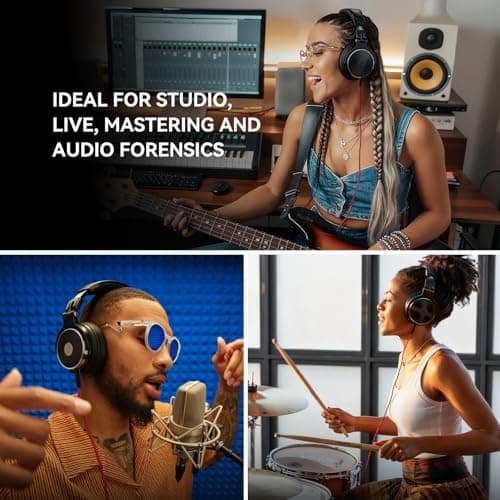 OneOdio Hi-Res Over Ear Headphones for Studio Monitoring and Mixing, Sound Isolation, Protein Leather Earcups, 50mm Driver Unit, Wired Headphones for AMP Guitar Keyboard (Pro-50 Black) 5