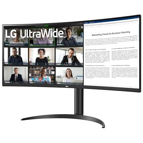 LG 34WR55QK-B 34-inch UltraWide WQHD (3440 x 1440) Curved Computer Monitor, 100Hz, 5ms, HDR10, Reader Mode, HDMI, DisplayPort, USB Type-C, Tilt/Height Adjustable Stand, Black 4