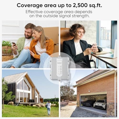Amazboost Cell Phone Booster for Home, Cell Phone Signal Booster Kit, All U.S. Carriers -Compatible with Verizon, AT&T, T-Mobile, Sprint & More-5G 4G LTE 3G FCC Approved 5
