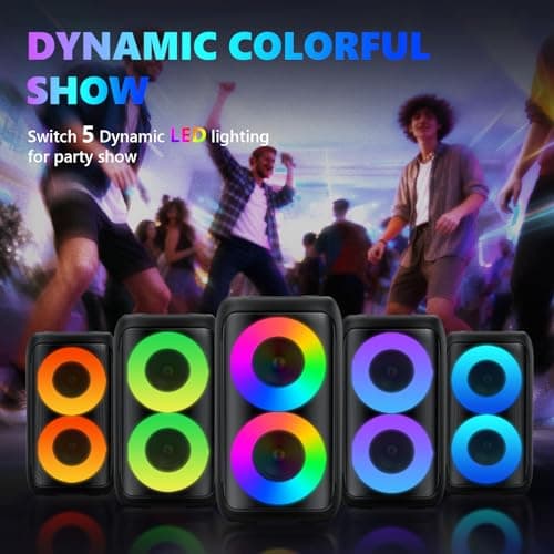 Karaoke Machine, Portable Bluetooth Speaker with 2 Wireless Karaoke Microphones, Karaoke Machine for Adults Kids with PA System,Stage Monitors Support TWS/TF/USB/AUX for Home Party Stage,Xmas Gifts 4