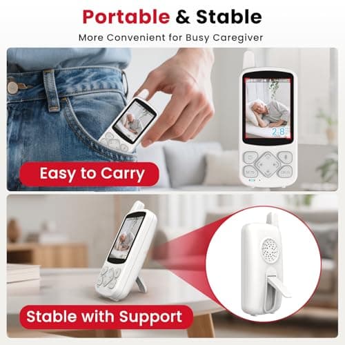 CallToU Elderly Monitor with Camera and Audio, 2-Way Talk Baby Monitors for Elderly No Wi-Fi Video Monitor for Elderly,Call Button for Elderly Home/Nursing Home Use | for Seniors, Dementia Patients 2