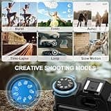 Yatao Digital Cameras for Photography and Vlogging, 6K 64MP Flip Screen, Dual Lens, Microphone for Video, 64GB TF Card, Compact Photo WiFi Camera for YouTube Kit Travel, Beginners (Black) 4