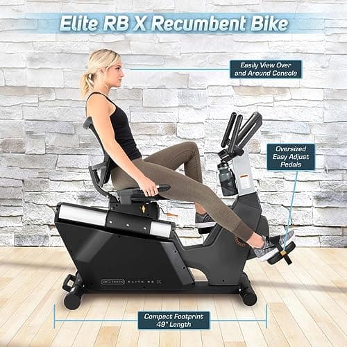 3G Cardio Elite RB X Recumbent Exercise Bike - FreeSync FTMS Bluetooth Smart App Connectivity - Compact 49" (L) - Oversized Soft 4-Way Adj. Seat - 350 lb Cap. - Low Step-Thru Design - Commercial Grade 4