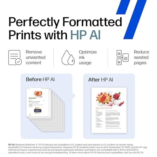 HP OfficeJet Pro 8125e Wireless All-in-One Color Inkjet Printer, Print, scan, Copy, ADF, Duplex Printing Best-for-Home Office, 3 Month Instant Ink Trial Included, AI-Enabled (405T6A) 2
