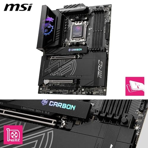 MSI MPG X870E Carbon WiFi Motherboard AMD X870E Socket, W129037563 (Motherboard AMD X870E Socket Am5 ATX) 3