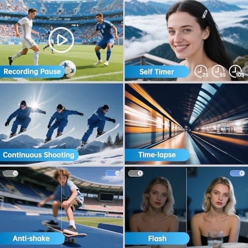 4K Digital Camera for Photography with WiFi, 2025 Latest Auto-Focus Vlogging Camera for YouTube Video 3'' 180° Flip Screen Travel Cameras 16X Zoom Anti-Shake 4K Cameras with SD Card, 2 Batteries 4