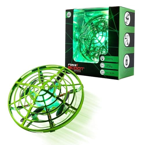 Force1 Scoot Skeet Mini Drone Electronic Shooting Game for Kids (Drone Only) - Hand Drones for Kids Compatible with Scoot Skeet LED Blaster, Electronic Target Game Indoor Flying Ball Toy (Green)