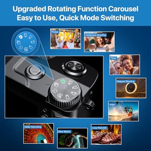 5K Digital Camera WiFi Autofocus Vlogging Camera for YouTube 48MP Camera for Photography and Video, 3.5" Screen Travel Cameras with UV Filter, Anti-Shake,16X Digital Zoom,32GB SD Card,2 Batteries 5