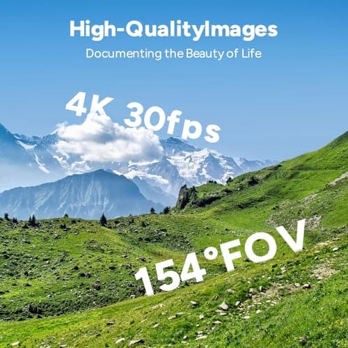 SJCAM C300 Pocket Travel Action Camera 4K,7Hour Power,154° Wide FOV Video Recording,6-Axis Stabilization,Dual-Touch Screen Body Camera,30M Waterproof,Vlogging YouTube Live Streaming,Black 64G Card 7