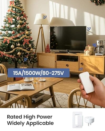 Zoiinet Remote Control Outlet Plug Switch, Buckle Design & Removable Wireless Light Switch, No Wiring Needed, 300 ft, 15A/1500W, Programmable, for Household Appliances 5