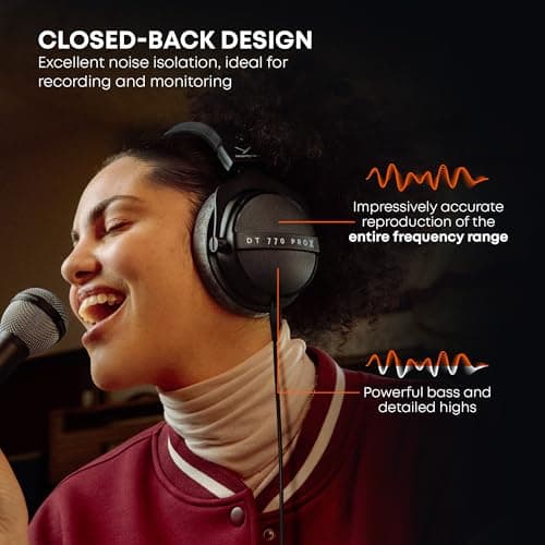 beyerdynamic DT 770 Pro X Over-Ear Studio Wired Headphones for Recording and Monitoring (Closed) with Detachable Cable Handmade in Germany (48 Ohms, Black) 4