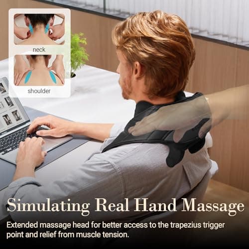 CuPiLo Cordless Neck Massager HSA Eligible FSA, Upgarded Deep Tissue Kneading Shoulder Massager with Heat, Electric Shiatsu Massager Pillow for Neck and Shoulder, Christmas Gifts for Women Men 4