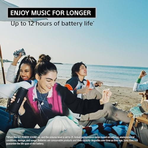 Sony ULT Field 1 Waterproof Portable Bluetooth Speaker, Enhanced Bass, 12h Battery, IP67 Rated Dustproof Shockproof Rustproof, Detachable Strap (SRSULT10B), Black 5