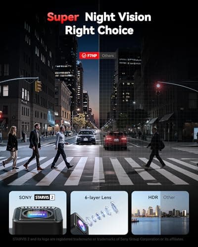 REDTIGER 4K Dash Cam Front Rear, STARVIS 2 Sensor, Free Card Included, 5.8GHz WiFi-20MB/s Fast Download, Dash Camera for Cars with GPS, WDR Night Vision, 170°Wide Angle, 24H Parking Mode(F7NP) 3