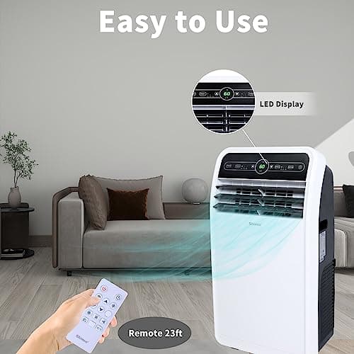 Shinco 12,000 BTU Portable Air Conditioner, Portable AC Unit with Built-in Cool, Dehumidifier&Fan Modes for Room up to 400 sq.ft, Room Air Conditioner with Remote Control, 24 Hour Timer 5