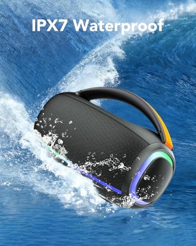 Ajblg Speakers Bluetooth Wireless: 80w Loud Speaker with Bass, 30H Playtime, IPX7 Waterproof, Large Speakers for Work, Outdoor, Workshop, Garage, Portable Speaker with TWS 5