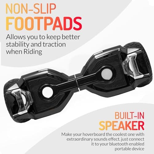 EMAXUSA, 8.5” All Terrain Hover Board, Off Road Self Balancing Scooter with Bluetooth and LED Lights, UL2272 Safety Certified (Black) 4