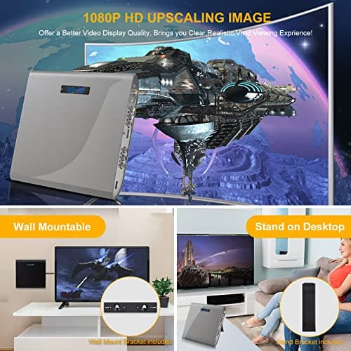 Famishow Slot-in All Region Free DVD Player - 1080P HD with HDMI & AV Output, USB Input, Remote & AV Cable, Wall Mountable (Grey) 4