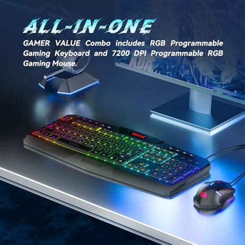 Redragon S101-3 PRO Gaming Keyboard and Mouse, RGB Backlit Programmable Keyboard Mouse with Software, Independent Macro Record Keys, Value Combo Set, New Update Version 2
