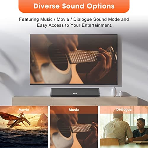 Bestisan Sound Bars for TV, 16'/50W Small Soundbar for TV, Sound Bar with Depths Sound Enhanced/DSP/Bass+/3EQ, Surround Sound Speakers for TV Works with HDMI ARC/CEC,Optical/BT/PC … 3