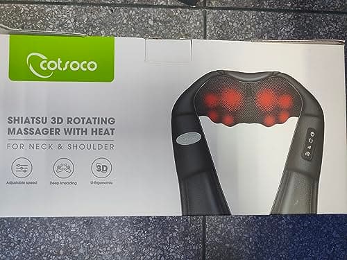 cotsoco Neck Massager,Shiatsu Shoulder and Back Massager with Heat, Electric Deep Tissue Massage Pillow for Body Muscle Pain Relief,Best Gifts Mom Dad Women Men,Home, Office Car Use 9