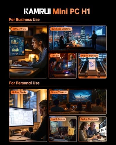 KAMRUI Hyper H1 Mini Gaming PC,AMD Ryzen 7 6800H(Beat 6800U),32GB DDR5 4800MHz 1TB M.2 NVMe PCIe3.0x4 SSD Mini PC(8C/16T,up to 4.7GHz),16MB L3 Smart Cache,Triple 4K Display/WiFi6/BT5.2/Mini Computers 4
