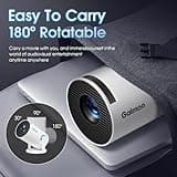 Mini Projector with WiFi and Bluetooth Built-in Apps Smart Projector Support 4K 1080P FHD 180° Adjustable Auto Keystone Compatibile with HDMI/TV Stick/Memory Stick/Laptop, White 4