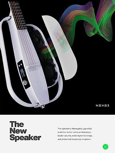 Enya NEXG 2 Acoustic-Electric Guitar Carbon Fiber Travel Smart Audio Guitar with 50W Wireless Speaker, Wireless Microphone, Hi-Fi Monitor Earphones, Footswitch, Charging Stand, and Gigbag 3