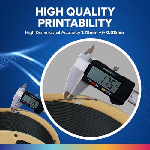 OVERTURE PLA Plus (PLA+) Filament 1.75mm, Stronger & More Durable, Professional Toughness 3D Printer Filament 1kg (2.2lbs), High Precision +/- 0.02mm, Tangle-Free (Black) 4