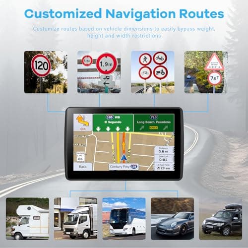 7 Inch GPS Navigator for Car Truck RV, 2025 Latest Map GPS for Car with Free Lifetime Updates, Voice Guidance, Speed Alerts, Custom Routing, HD Touchscreen (Blue) 2