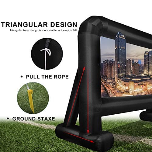 OUTTOY Inflatable/Blow Up Projection Screen with Quiet Fan and Storage Bag, Easy Set up, Mega for Outdoor, Backyard Movie Night, Theme Parties, Celebrations-16FT 5