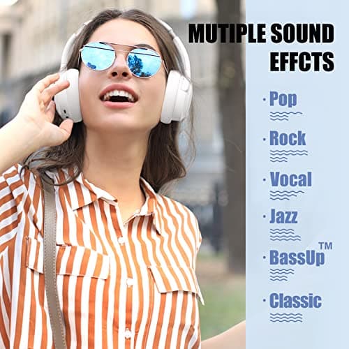 BERIBES Bluetooth Headphones Over Ear, 65H Playtime and 6 EQ Music Modes Wireless Headphones with Microphone, HiFi Stereo Foldable Lightweight Headsets, Deep Bass for Home Office Cellphone PC Ect. 2