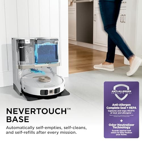 Shark Stratos 2-in-1 Robot Vacuum & Mop with 25+ Hands-Free Features & NeverTouch Self-Cleaning Base, Precision Mapping, Autolift Technology, HEPA Filtration, Edge Detect, AV2700ZE, White 5