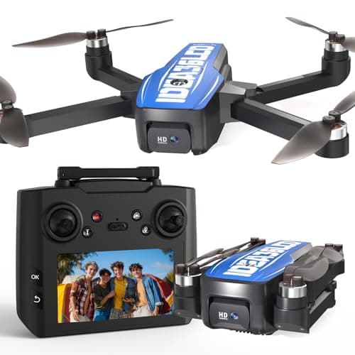 LE-IDEA GPS Drones with Camera for Adults 4k Professional, IDEA36LCD Drones with 4.5-inch LCD Screen Brushless Motor, Auto Return, Follow Me, One Key Start, Foldable RC Quadcopter for Beginners