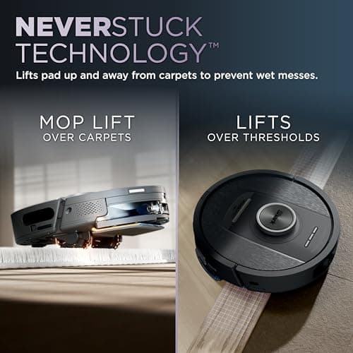 Shark Robot Vacuum & Mop Combo, PowerDetect NeverTouch, Self-Emptying & Self-Refilling, 60-Day Debris Capacity, 30-Day Refill Tank, Pad Dry, 5 Intelligent PowerDetect Cleaning Technologies, RV2820YE 5