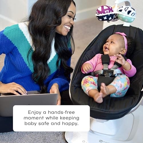 4moms MamaRoo Multi-Motion Baby Swing, Bluetooth Enabled with 5 Unique Motions, Black 5