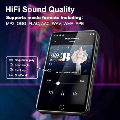80GB MP3 Player with Bluetooth and WiFi, ZAQE 4" HD Full Touch Screen MP3 Player with Spotify, Amazon Music,YouTube,Pandora,Libby,Android MP4 Music Player for Kids (Black) 5