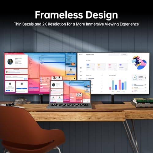 KTC 32 Inch 2K 120Hz Computer Monitor, IPS QHD 2560 x 1440p Monitor with Ultra-Thin Bezels, HDR10, Adaptive Sync, HDMI/Display Ports, Tilt Adjustable, Eyecare, Ideal for Office and Casual Gaming 3