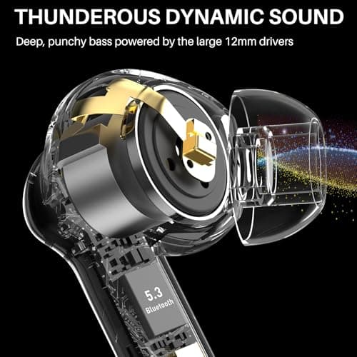 TOZO Hybrid Active Noise Cancelling Wireless Earbuds with 6 Mics AI Clear Call Ear Buds 68H Playtime with LED Display 32 Preset EQs via APP Bluetooth 5.3 IPX8 Waterproof in Ear Headphones 2
