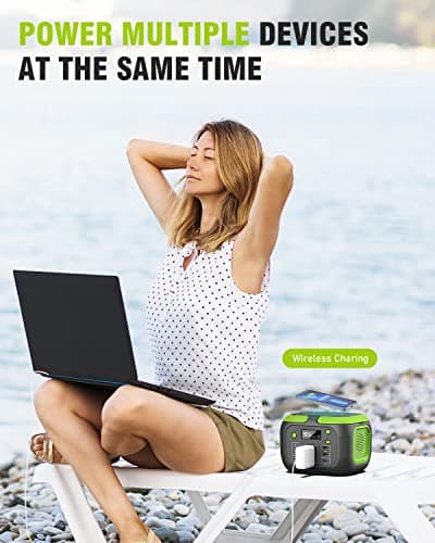 200W Portable Power Station, SinKeu 42000mAh Solar Generator With 110V AC Outlet, DC, USB C, USB QC3.0, 155Wh Backup Battery Pack Power Supply for Camping Essential Road Trip Home Outdoor Emergency 3