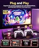 2026 Upgraded Retro Gaming Console Stick, Classic Video Games Stick with 4K HDMI, Built-in 23 Emulators, 20000+ Games - Plug & Play TV Video Gaming Stick with Upgrade Dual 2.4G Wireless Controllers 4