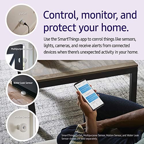 SmartThings Hub 3rd Generation [GP-U999SJVLGDA] Smart Home Automation Hub Home Monitoring Smart Devices - Alexa Google Home Compatible - Zigbee, Z-Wave, Cloud to Cloud Protocols – White 5